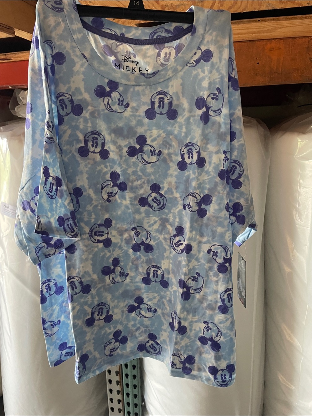 Disney Mickey Light Blue and Navy Allover Graphic Tee